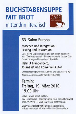 63. Salon Europa - Moschee und Integration - Lesung und Diskussion